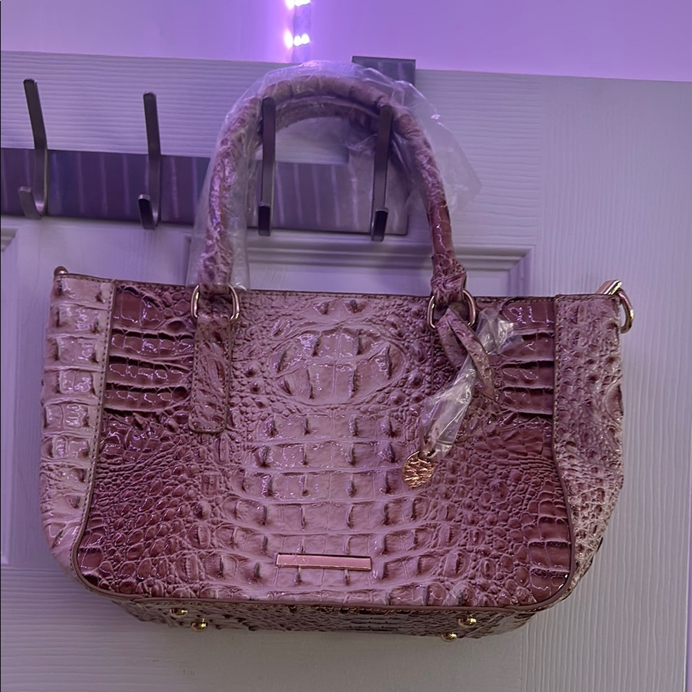 Chic Pink Embossed Satchel